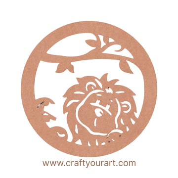 Lion Round Cutout MDF Design 1