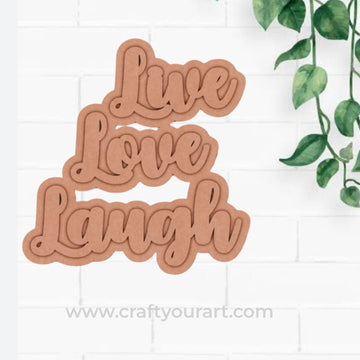 Live Love Laugh Two Layered Fridge Magnet MDF Design 1