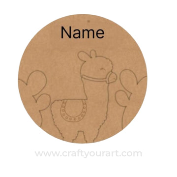 Llama Nameplate MDF Design 1
