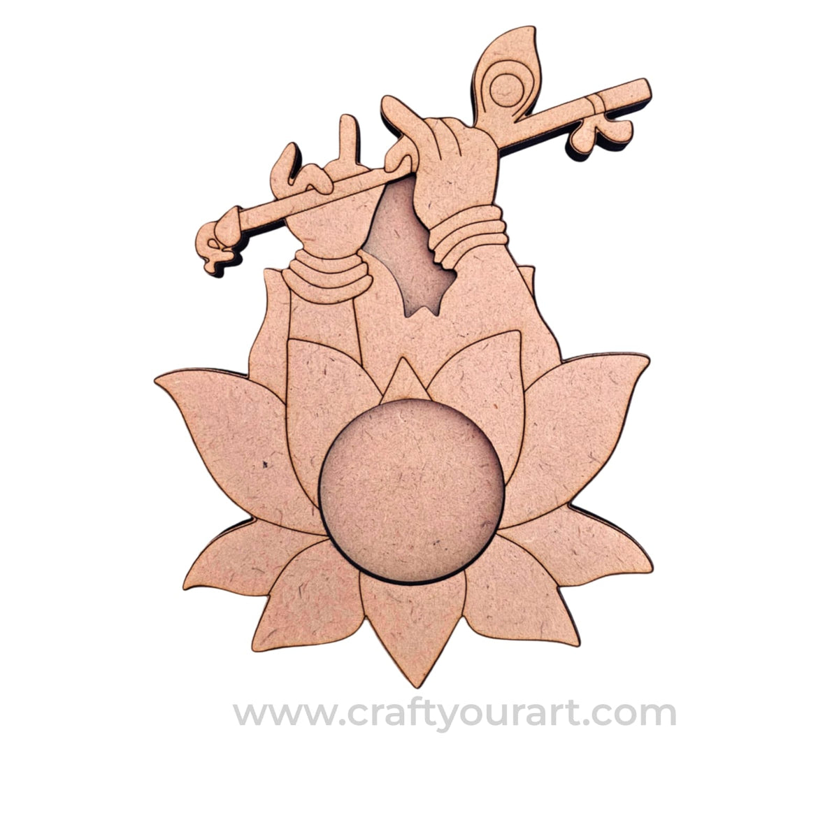 Lotus Basuri Diya Tealight Holder Pre Marked MDF Design 2