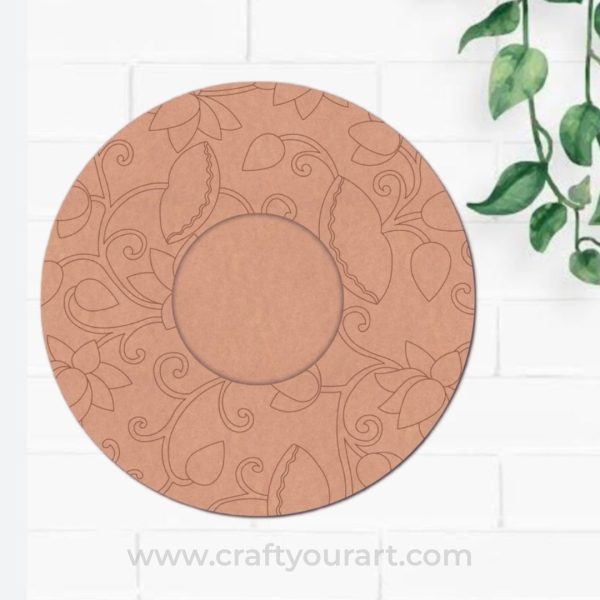 Lotus Diya Tealight Holder Pre Marked MDF Design 1