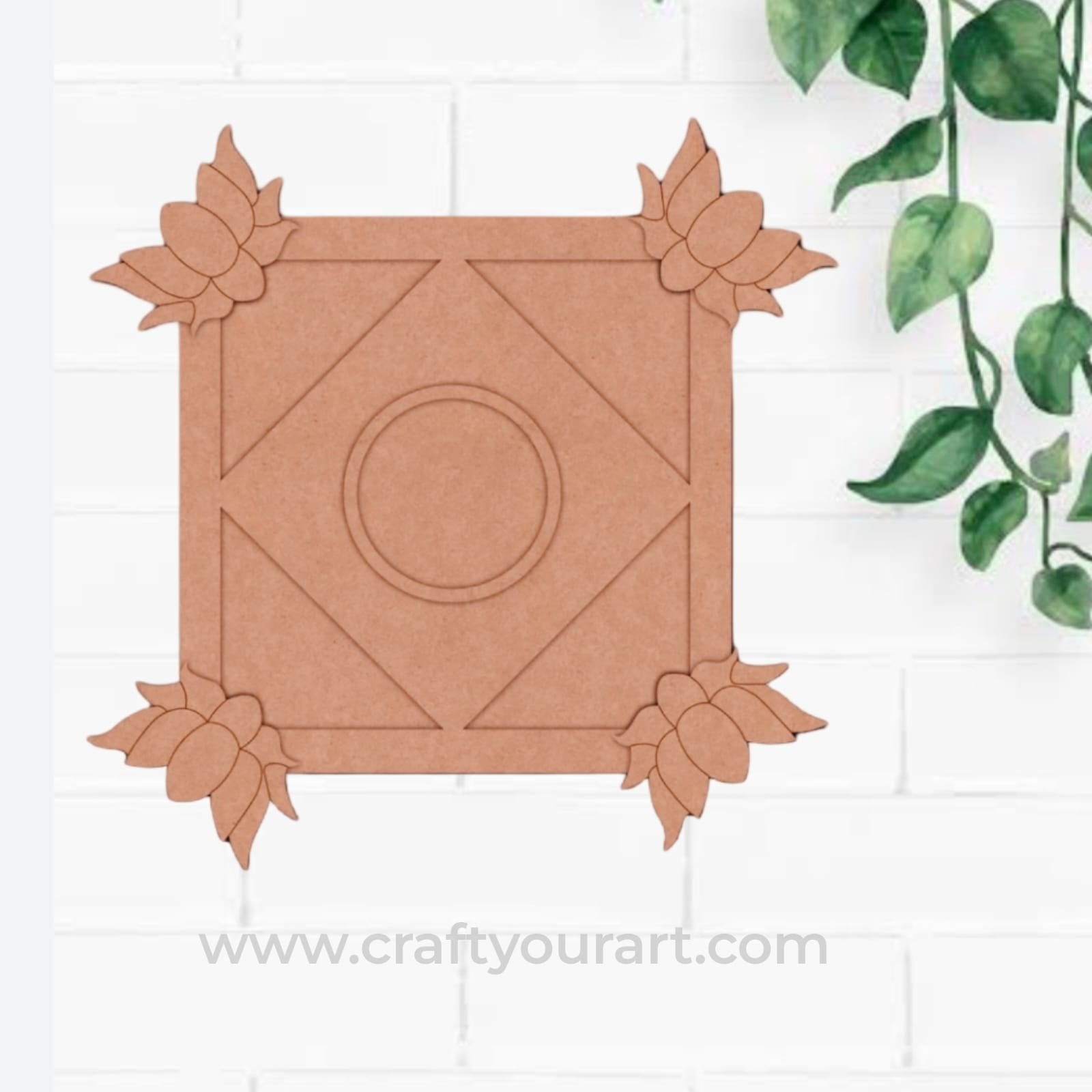 Lotus Diya Tealight Holder Pre Marked MDF Design 12