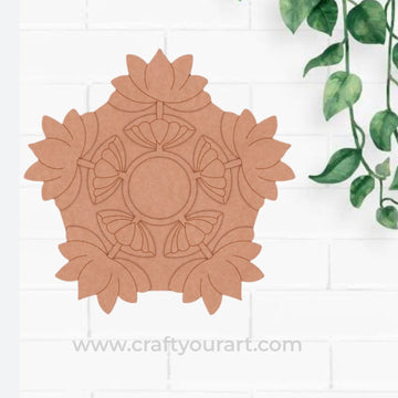 Lotus Diya Tealight Holder Pre Marked MDF Design 15