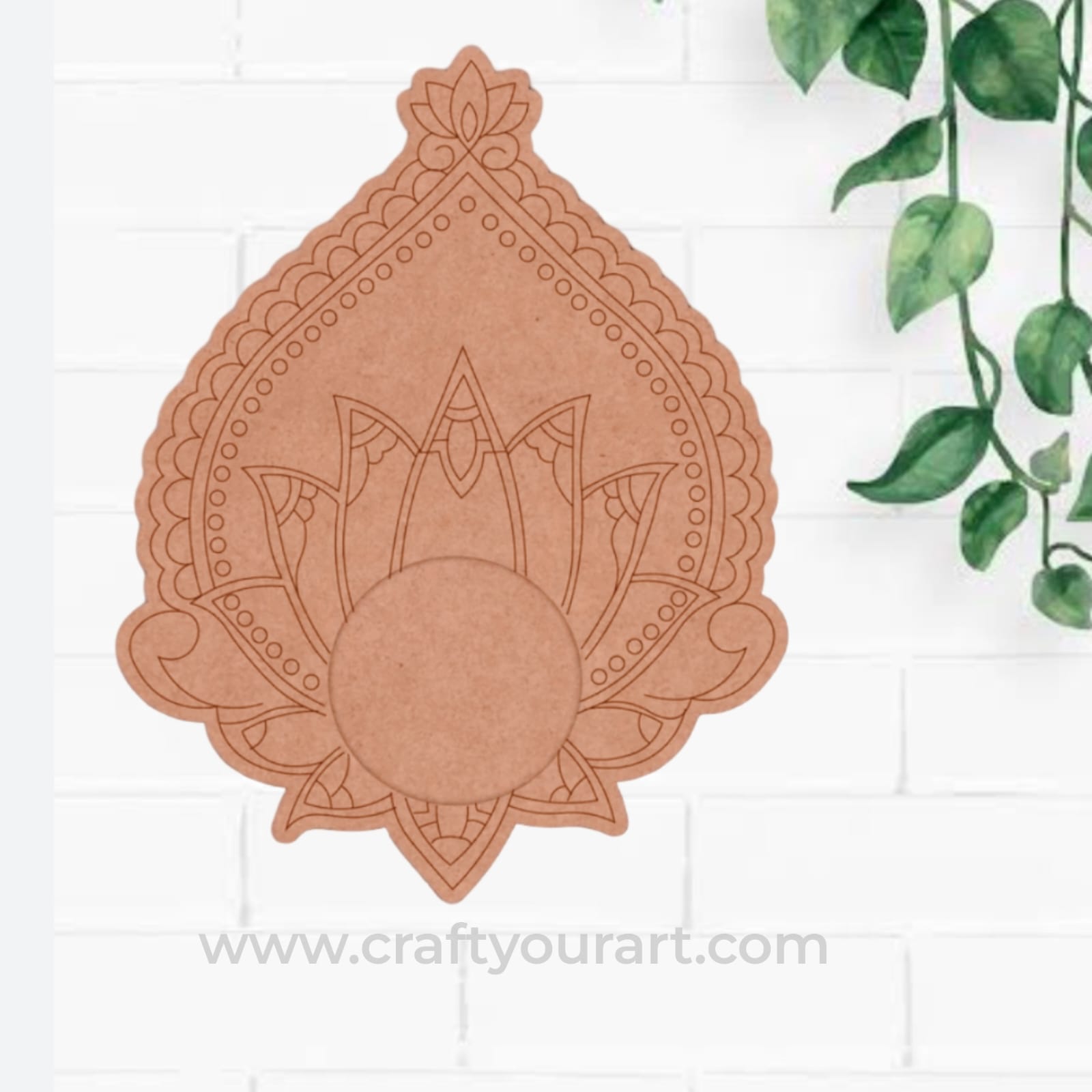 Lotus Diya Tealight Holder Pre Marked MDF Design 8