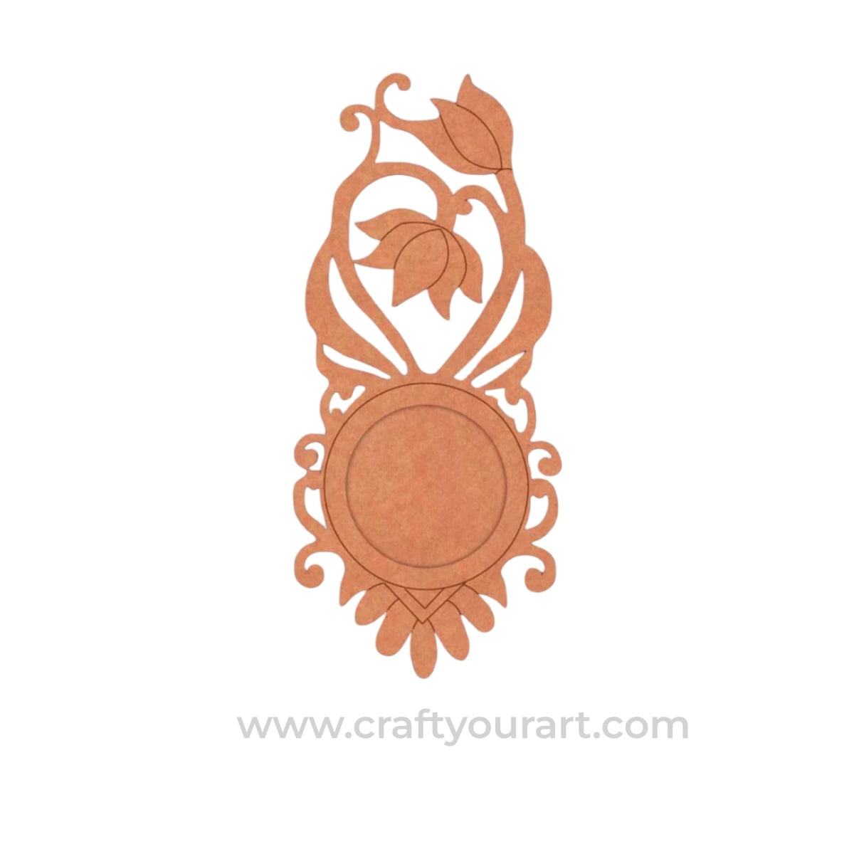 Lotus Floral Diya Tealight Holder Pre Marked MDF Design 1