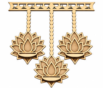 Lotus Hanging Tealight Holder MDF Design 1