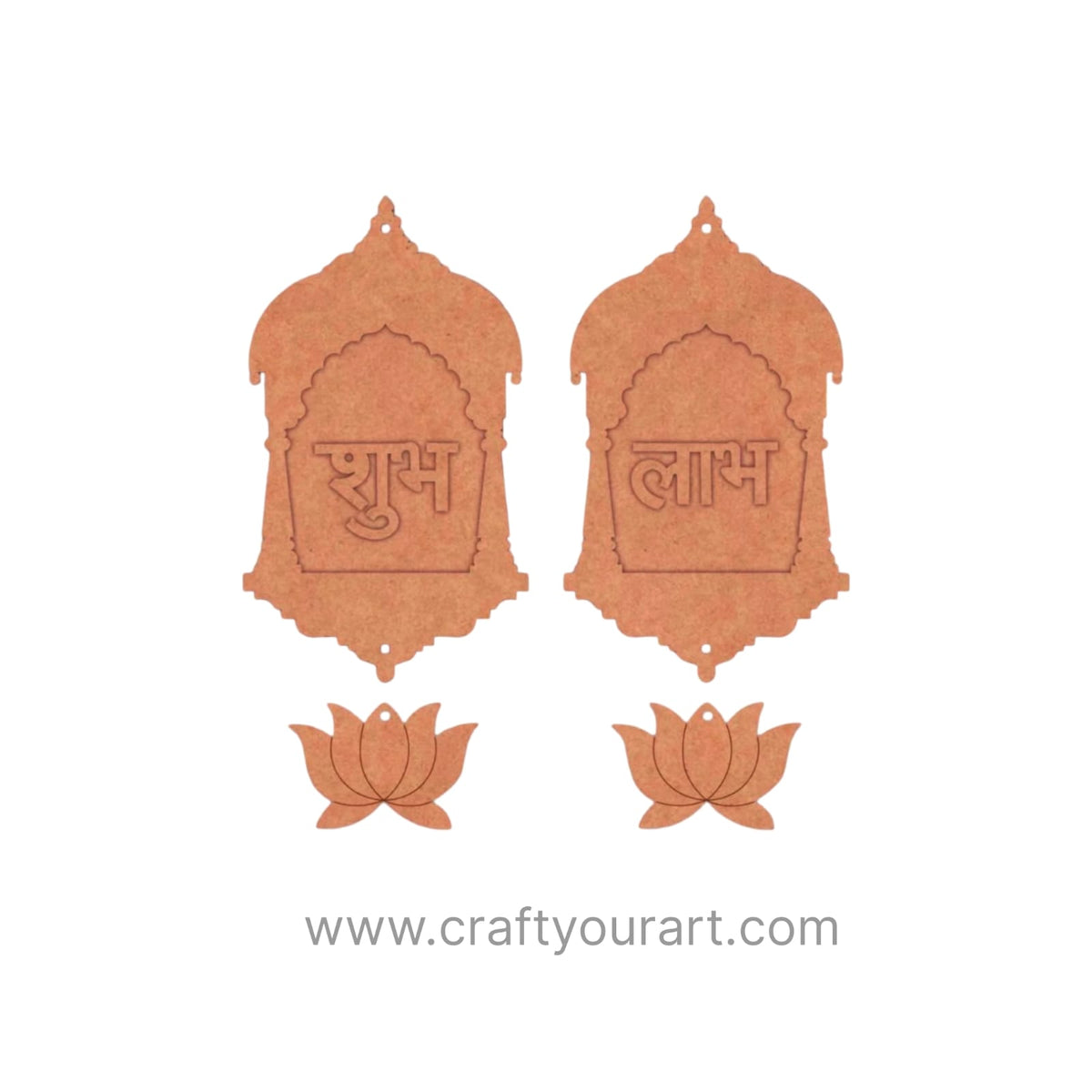 Lotus Jharokha Shubh Labh Base MDF Design 3