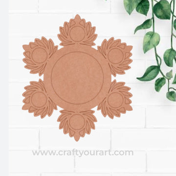 Lotus Multiple Diya Tealight Holder MDF Design 1