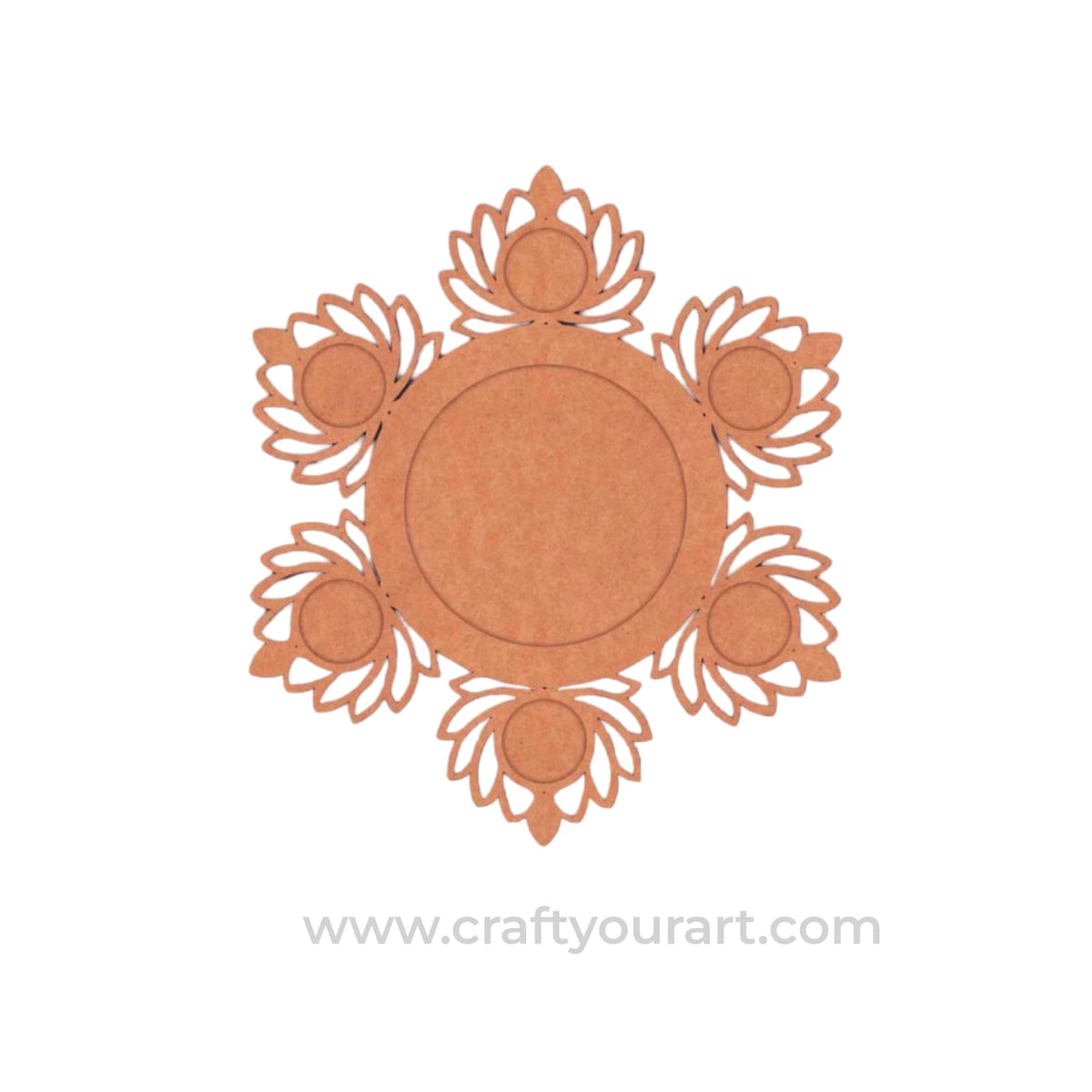 Lotus Multiple Diya Tealight Holder MDF Design 3