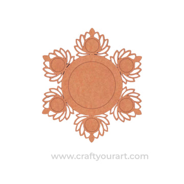 Lotus Multiple Diya Tealight Holder MDF Design 3