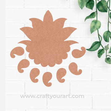 Lotus Paisley Rangoli Cutout MDF Design 1