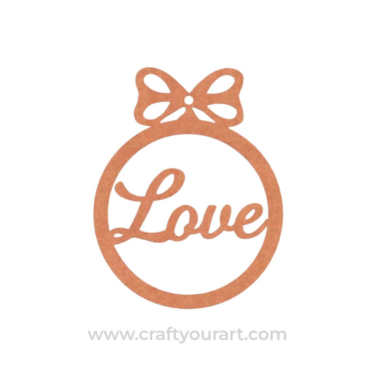 Love Christmas Ornament Cutout MDF Design 1