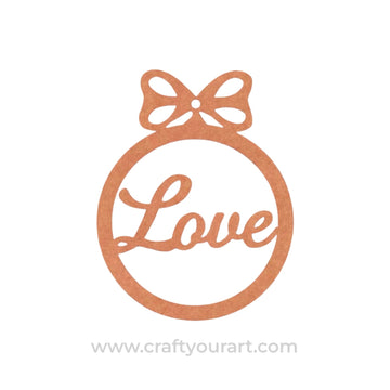 Love Christmas Ornament Cutout MDF Design 1