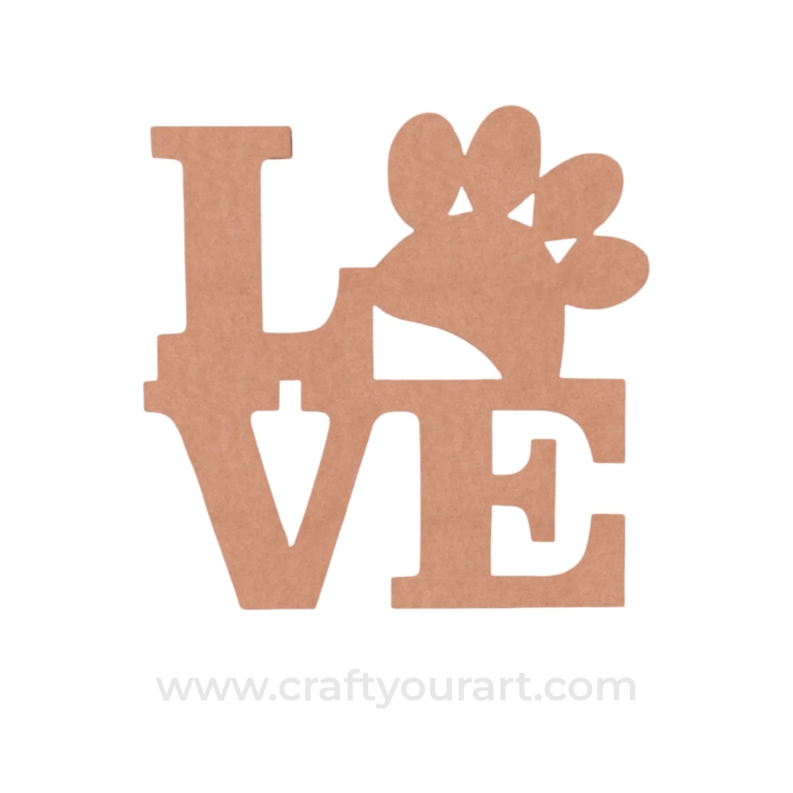 Love Paw Cutout MDF Design 1
