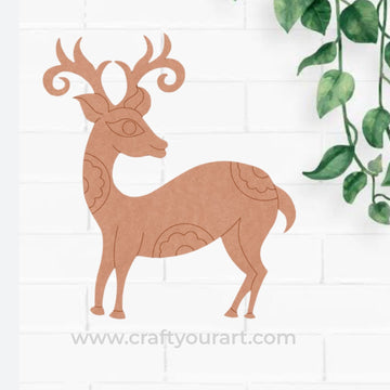 Madhubani Deer Pre Marked MDF Design 1
