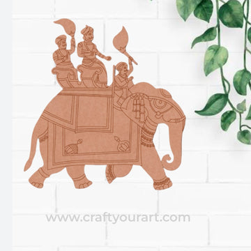 Madhubani Elephant Mughal Pre Marked MDF Design 1