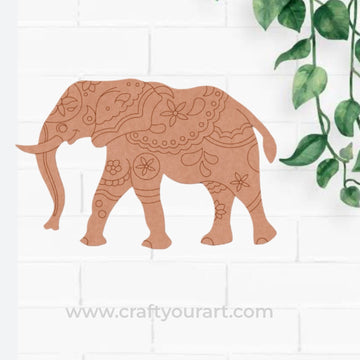 Madhubani Elephant Pre Marked MDF Design 1