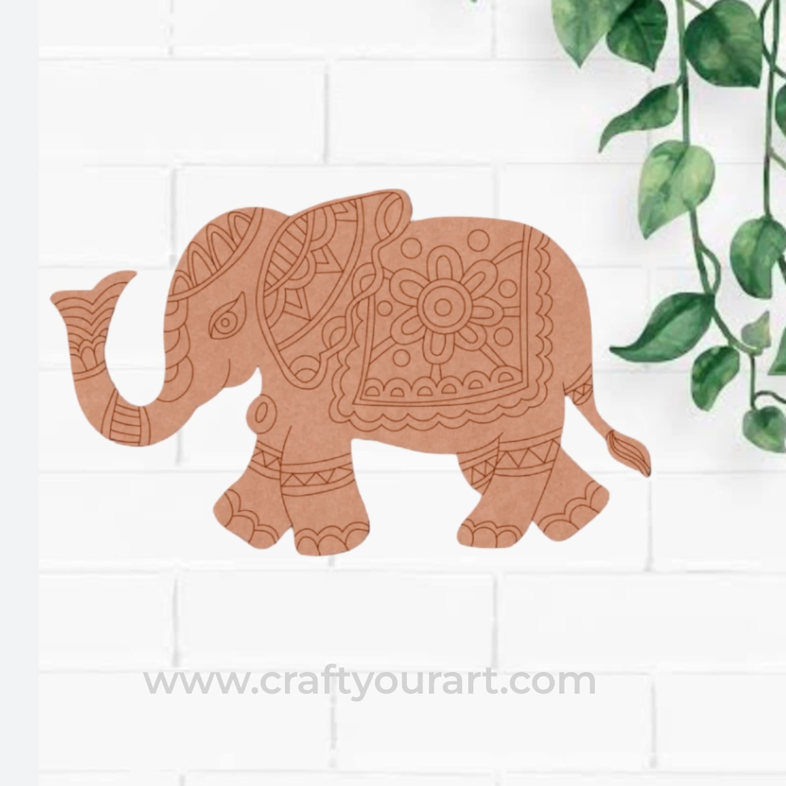 Madhubani Elephant Pre Marked MDF Design 2