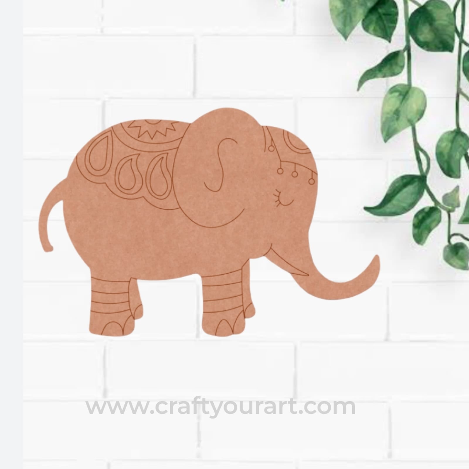 Madhubani Elephant Pre Marked MDF Design 3