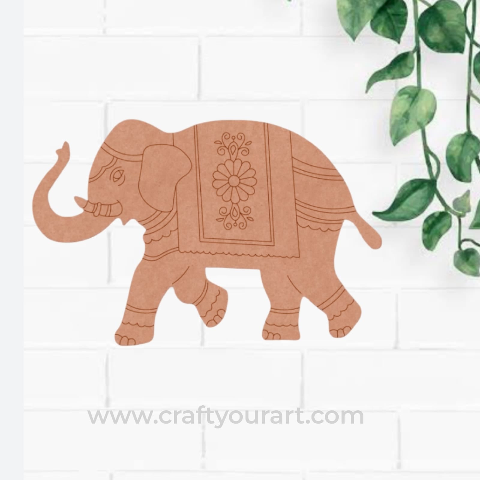 Madhubani Elephant Pre Marked MDF Design 4