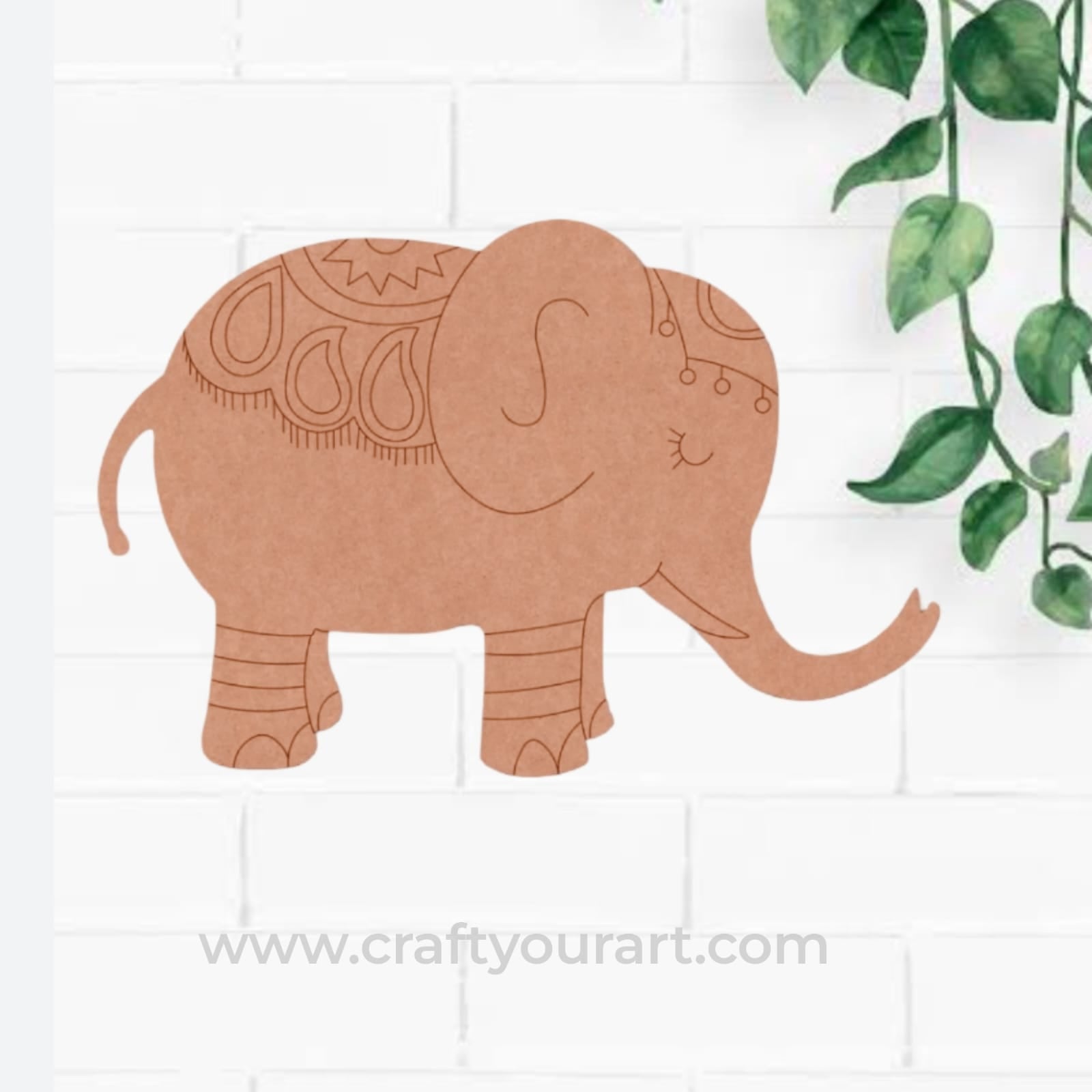 Madhubani Elephant Pre Marked MDF Design 5
