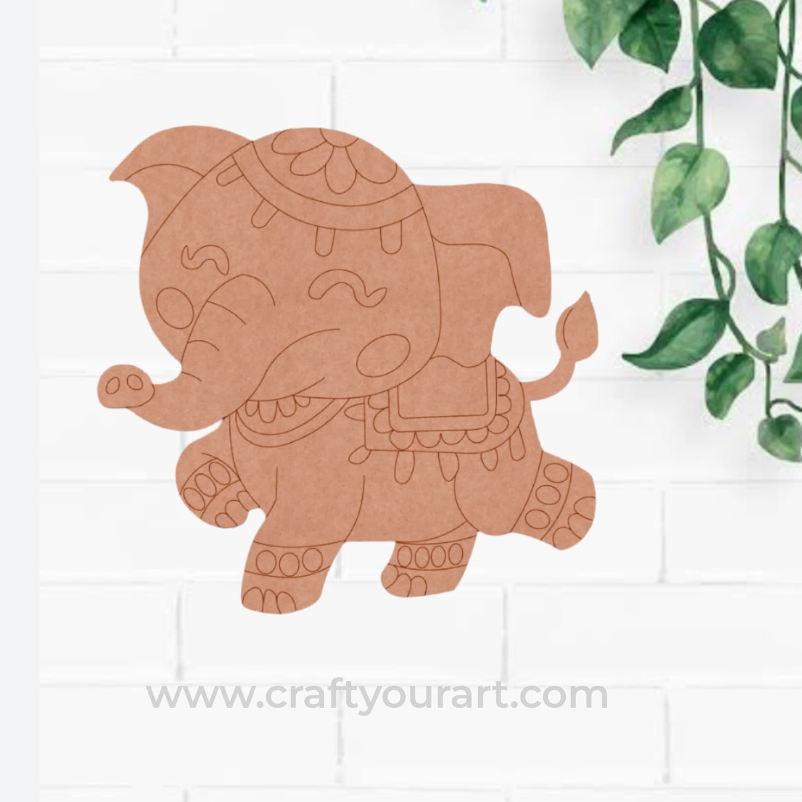 Madhubani Elephant Pre Marked MDF Design 7
