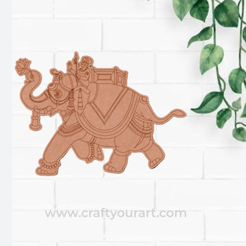 Madhubani Elephant Rajput Pre Marked MDF Design 1
