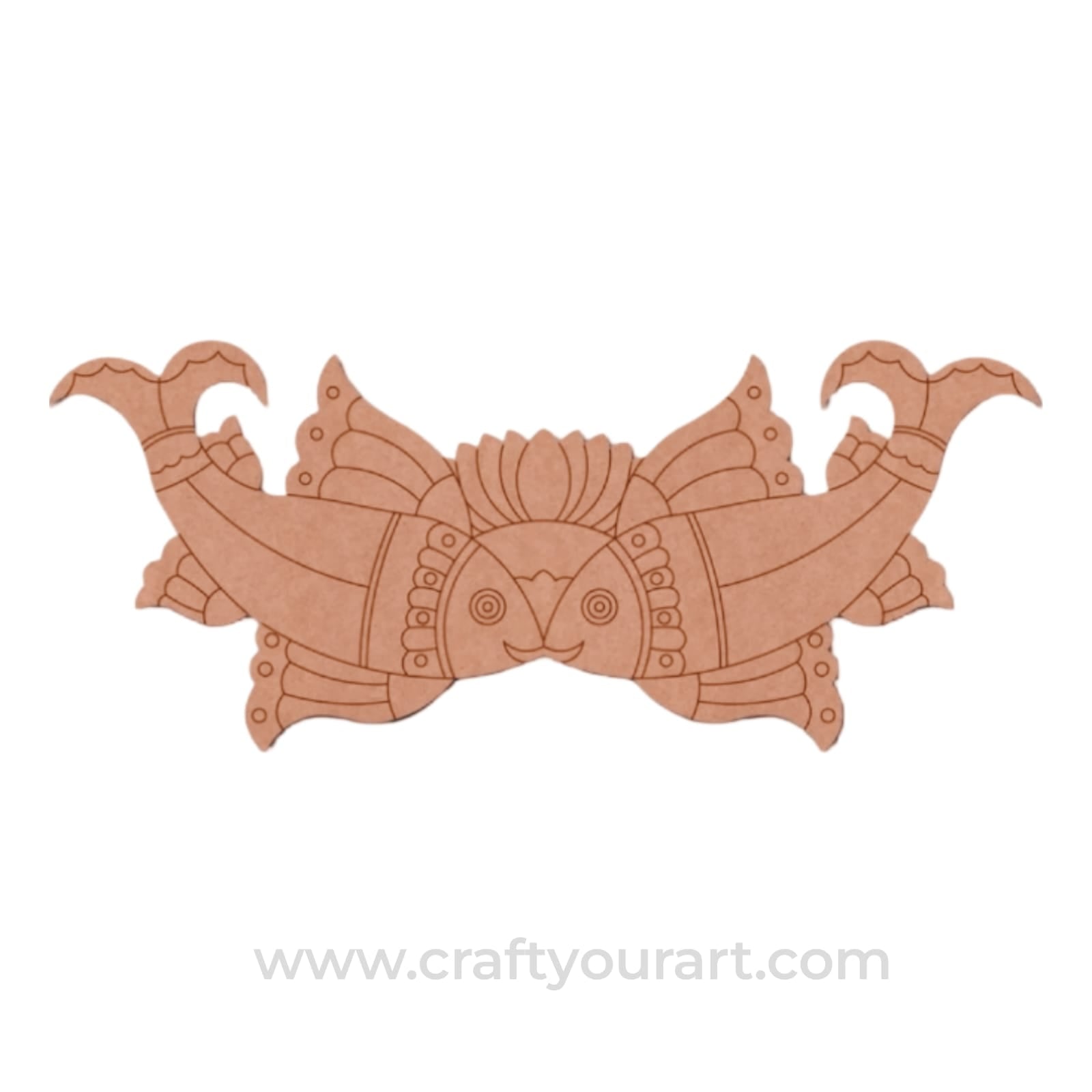 Madhubani Fish Lotus Pre Marked Base MDF Design 1