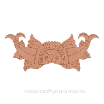 Madhubani Fish Lotus Pre Marked Base MDF Design 1