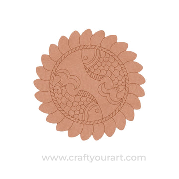 Madhubani Fish Pre Marked Base MDF Design 1