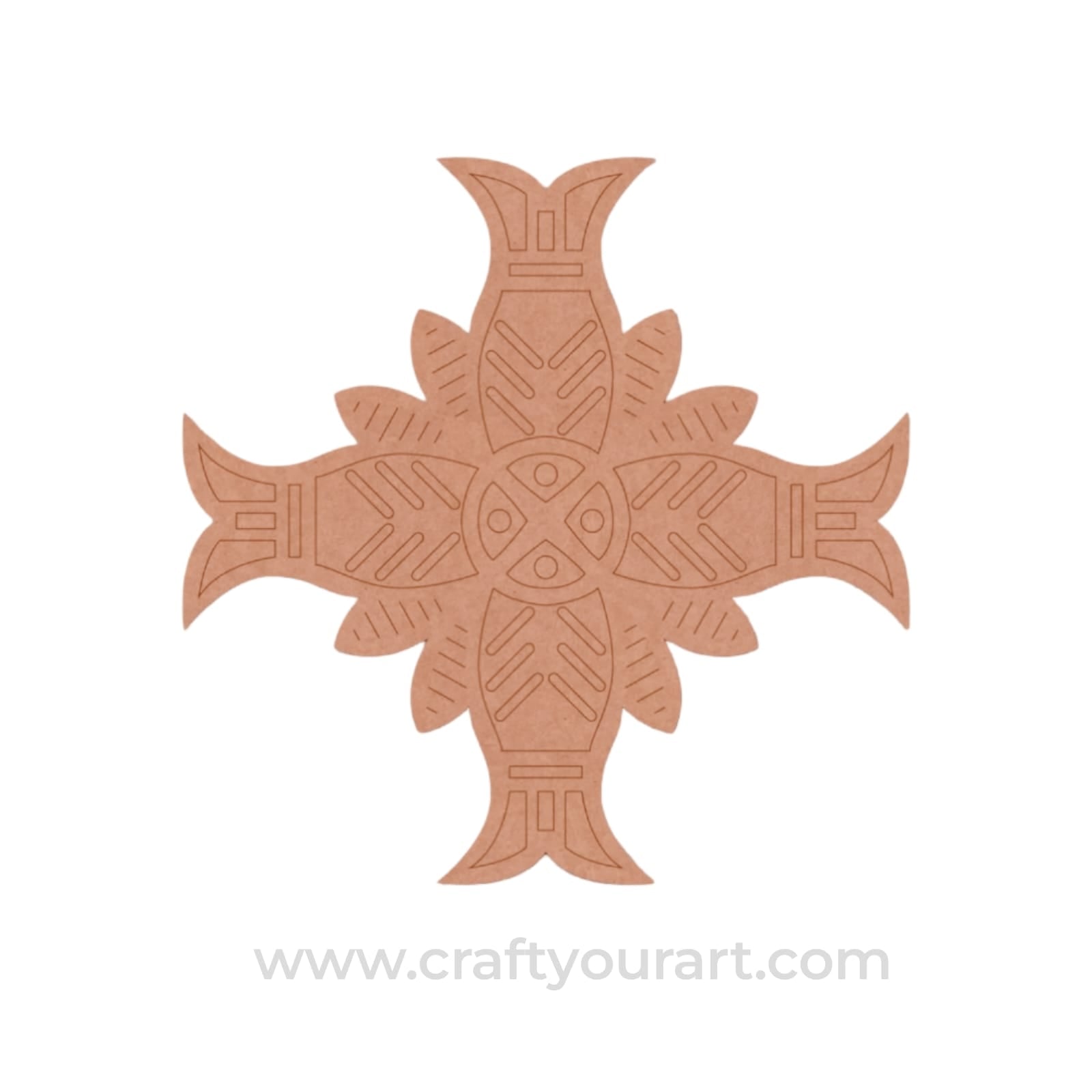 Madhubani Fish Pre Marked Base MDF Design 2