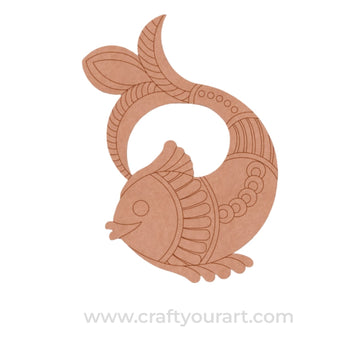 Madhubani Fish Pre Marked MDF Design 1