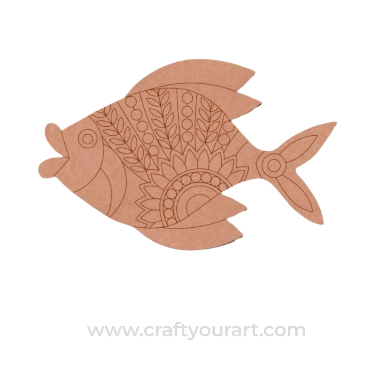 Madhubani Fish Pre Marked MDF Design 2