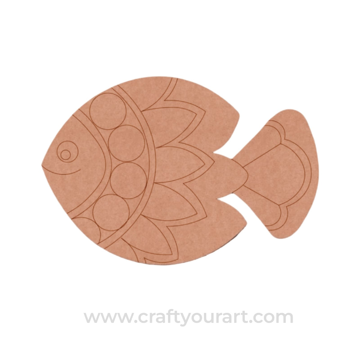 Madhubani Fish Pre Marked MDF Design 4