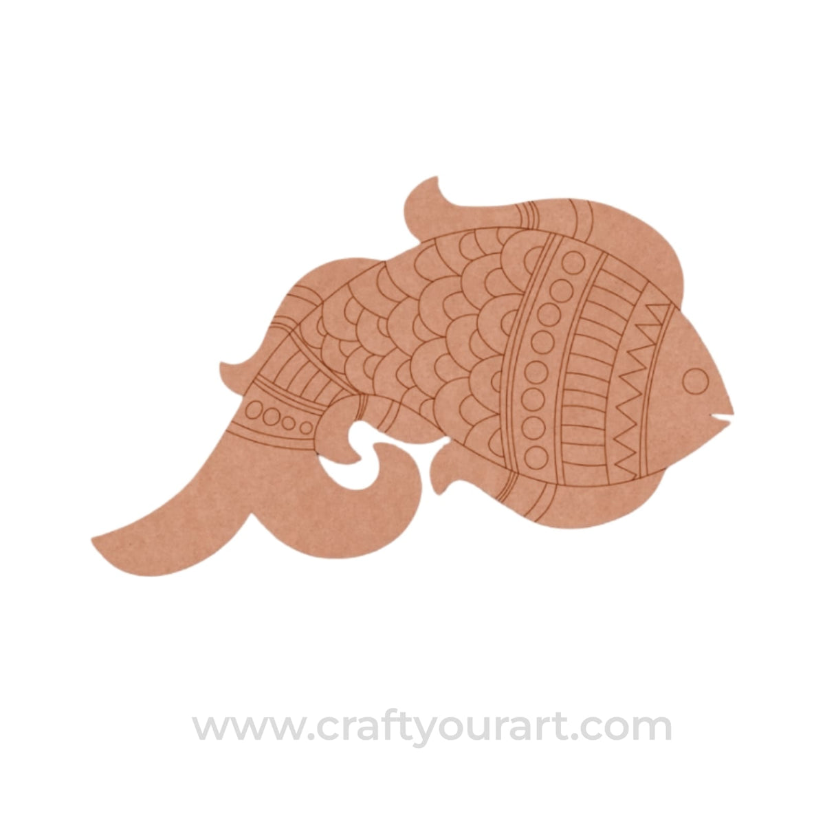 Madhubani Fish Pre Marked MDF Design 6