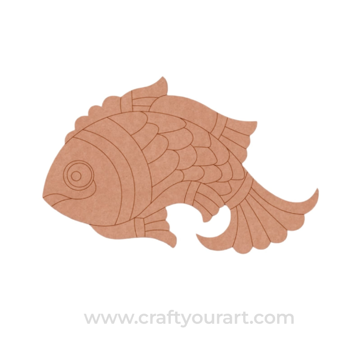 Madhubani Fish Pre Marked MDF Design 7