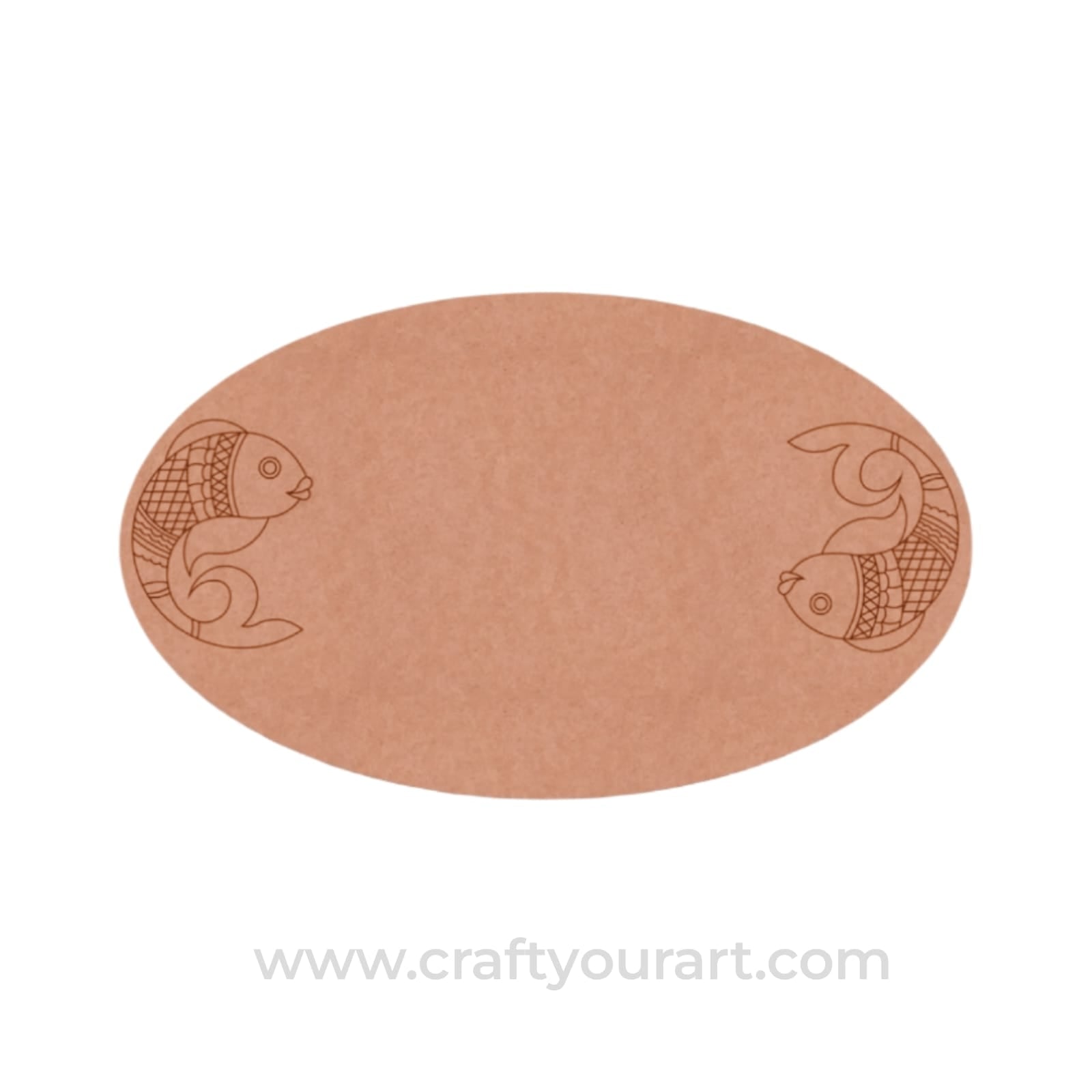 Madhubani Fish Pre Marked Nameplate MDF Design 1