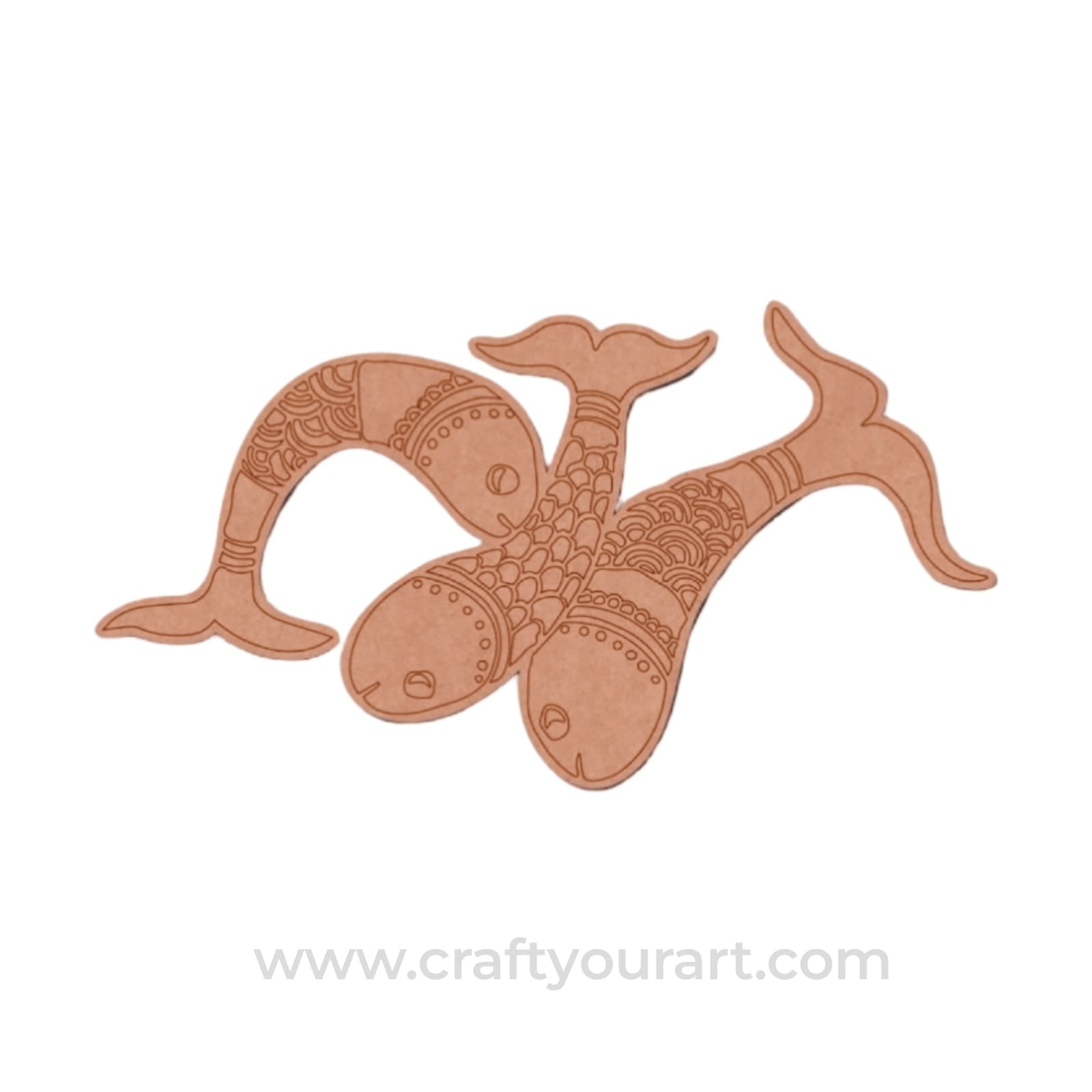 Madhubani Fishes Pre Marked MDF Design 1