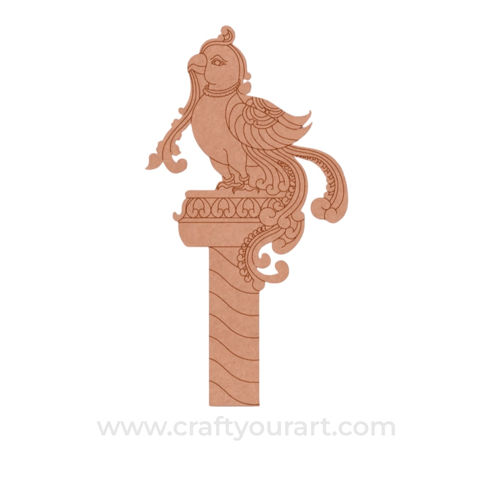 Madhubani Parrot Pre Marked Base MDF Design 2