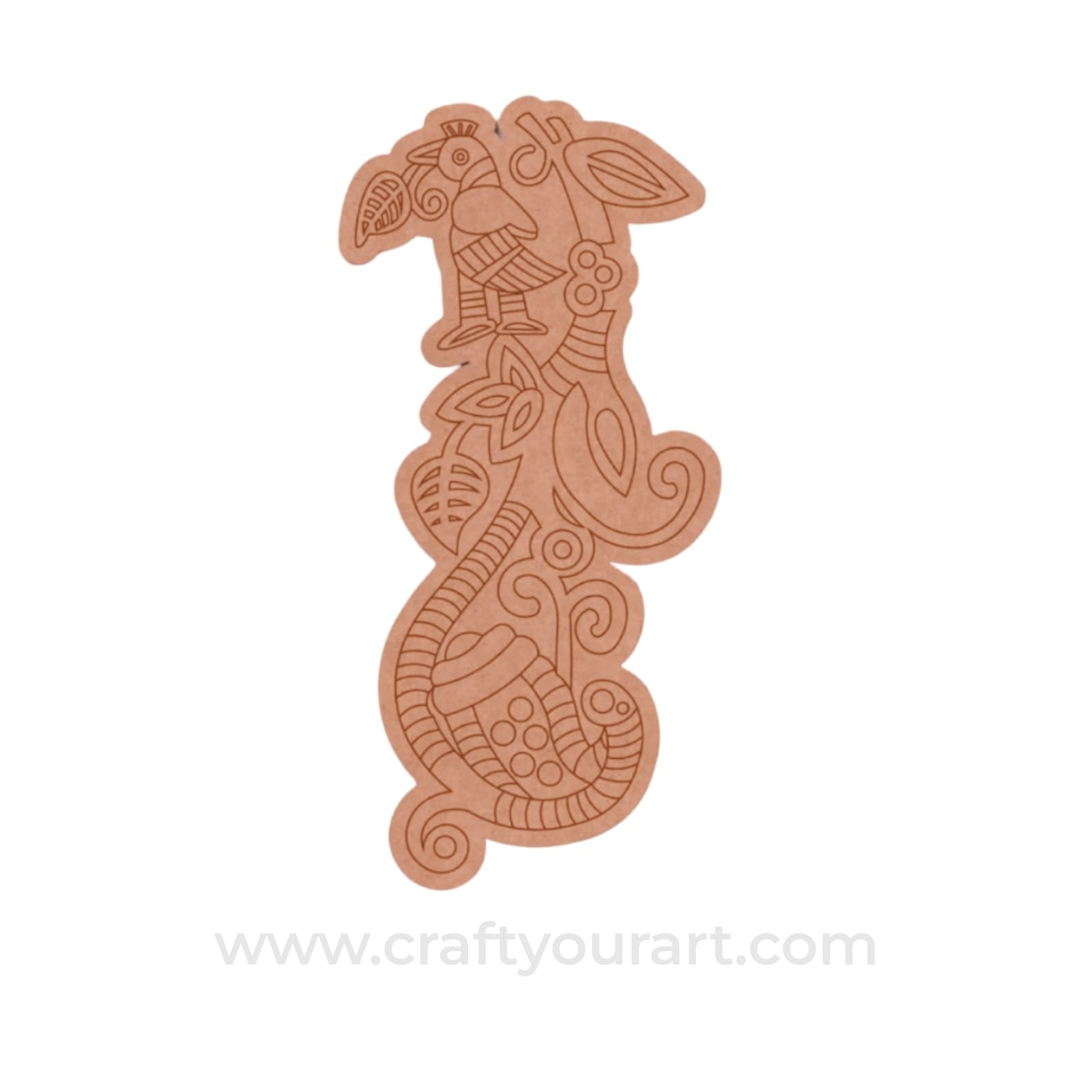 Madhubani Parrot Pre Marked MDF Design 2