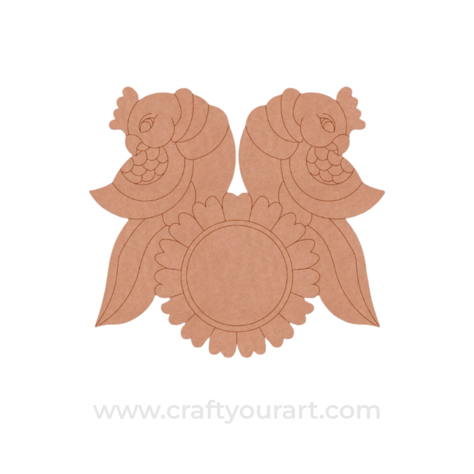 Madhubani Parrots Pre Marked MDF Design 1
