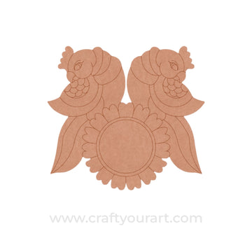 Madhubani Parrots Pre Marked MDF Design 1