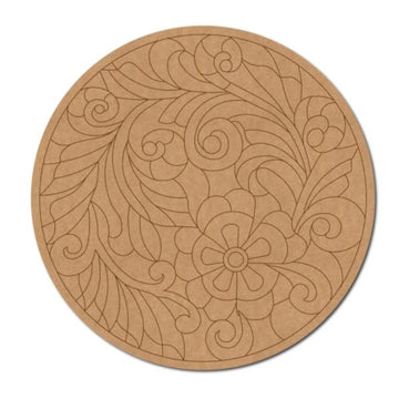 Madhubani Premarked Round base design 12