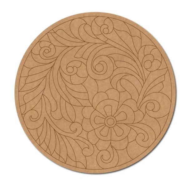 Madhubani Premarked Round base design 12