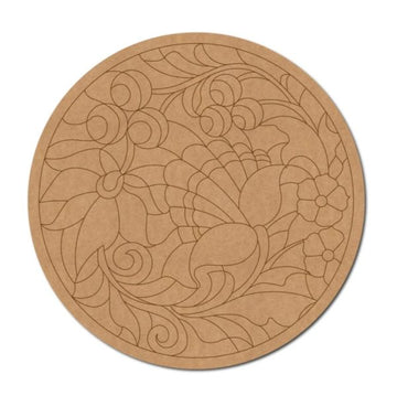 Madhubani Premarked Round base design 14