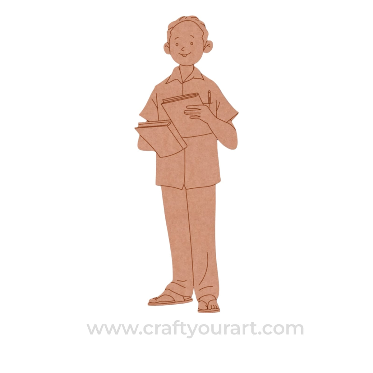 Man With Books Pre Marked MDF Design 1