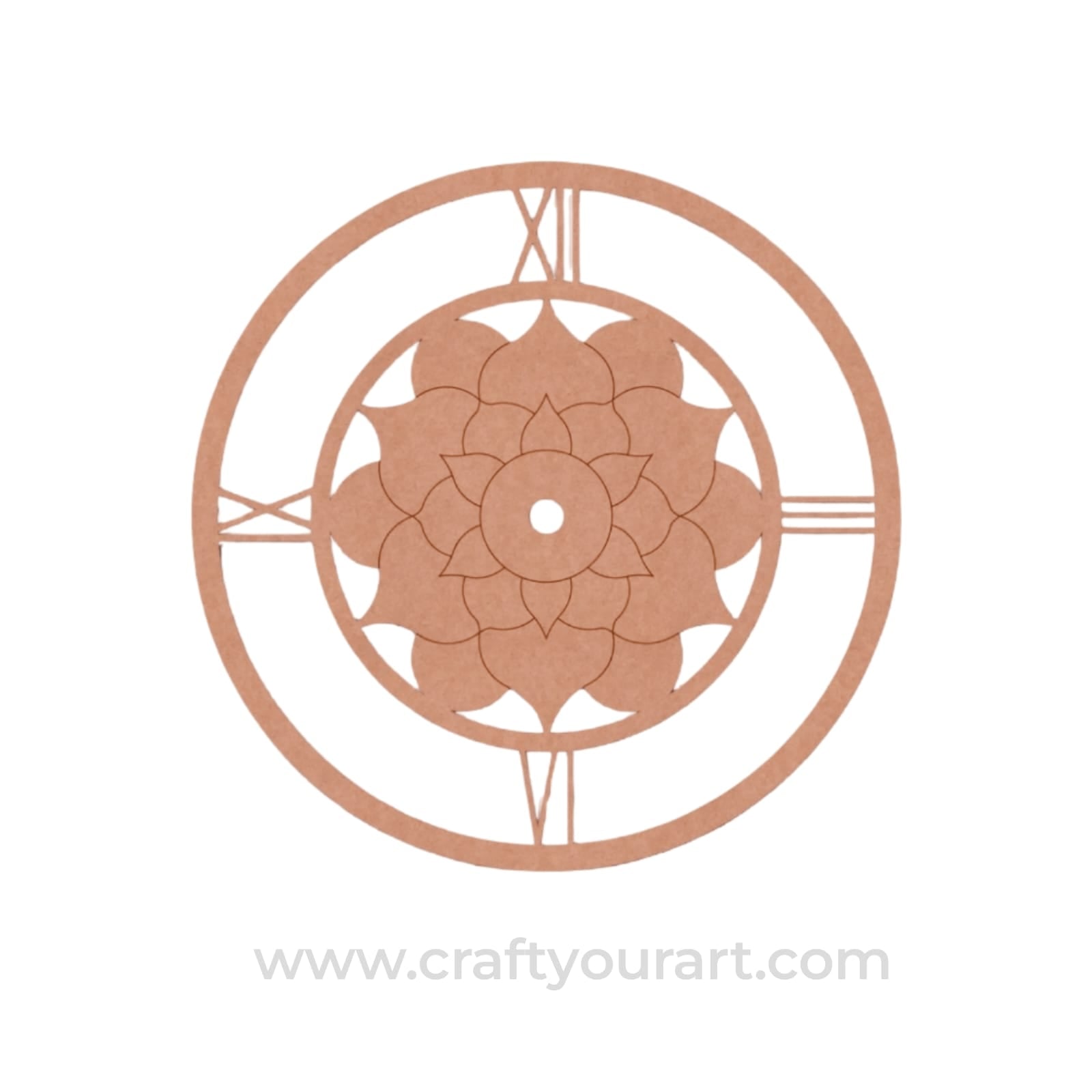 Mandala Clock Pre Marked MDF Design 1