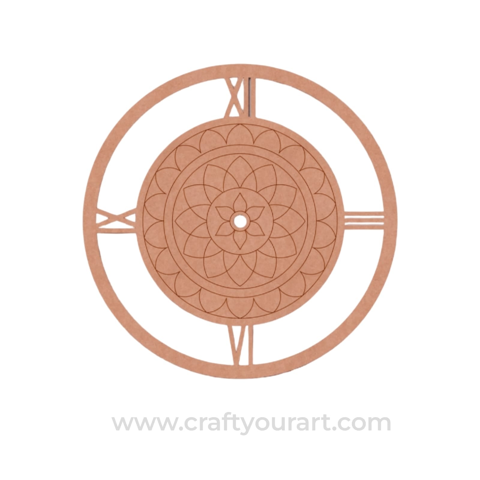 Mandala Clock Pre Marked MDF Design 2