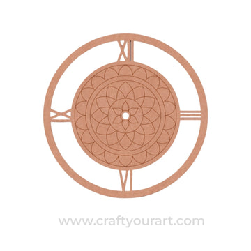 Mandala Clock Pre Marked MDF Design 2