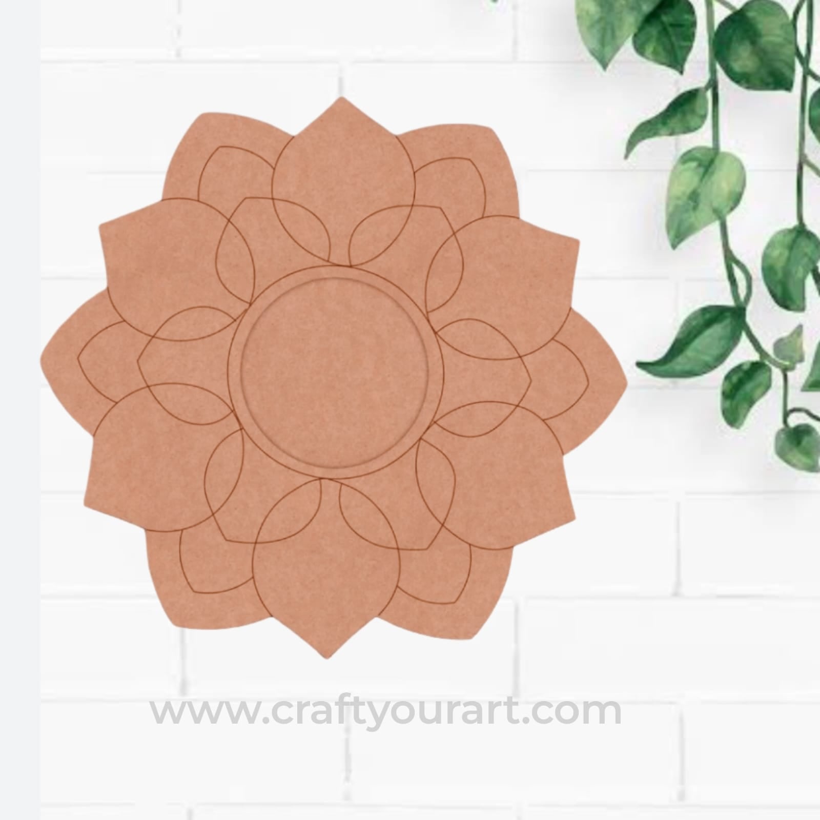 Mandala Diya Tealight Holder Pre Marked MDF Design 19